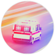 ambulancia con sirena prendida